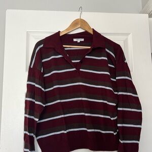 Striped Burgundy Rugby Knit